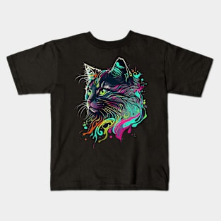 Astronaut Cat Space Cat Galaxy Kitten Kids T-Shirt